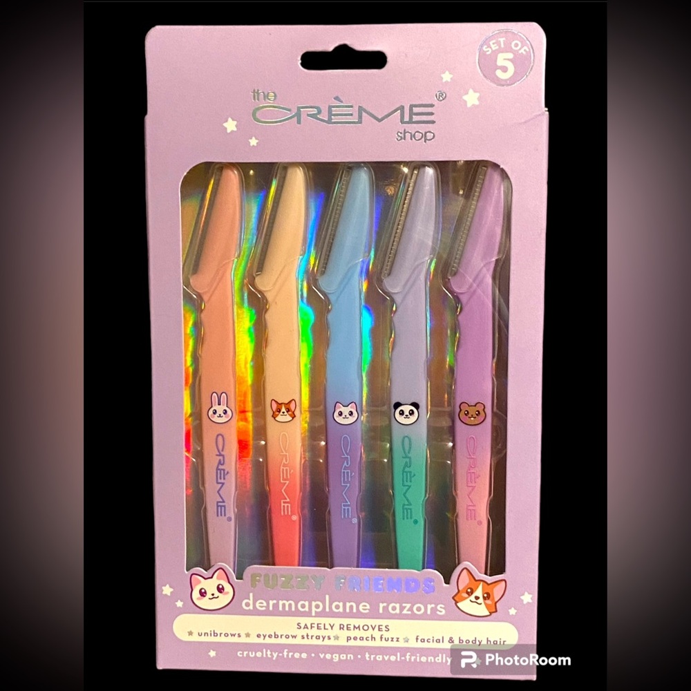 NWT•The Crème Shop/Fuzzy Friends Derma-plane razors 5pk
